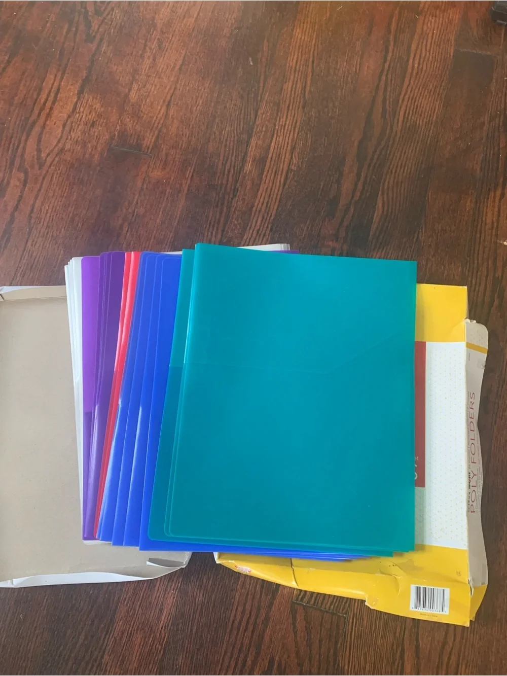 School Smart 2-Pocket Poly Folders, Assorted Colors, 20-Pack